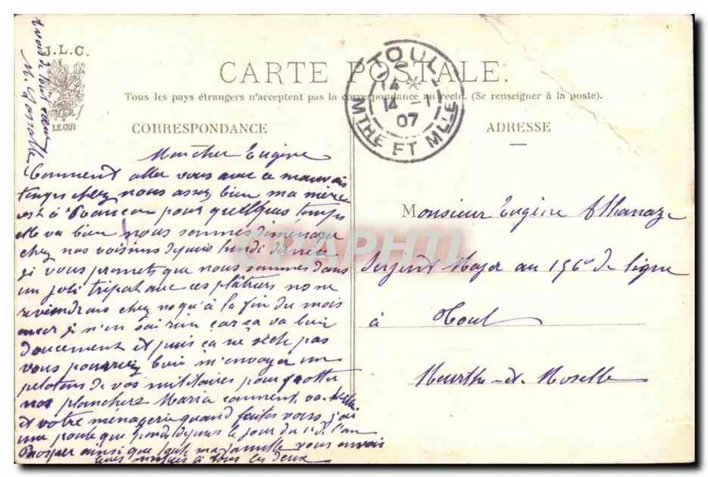 Femme au métier à filer — scène de travail — éditeur J.L.C. n° 3022 - Rückseite