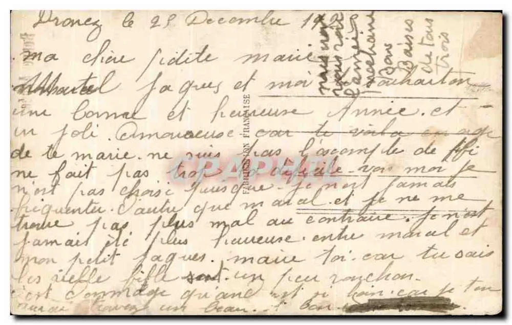 Jungmann in Abendkleidung — Frohe Neujahr — SAPi PARIS 1903 - Rückseite