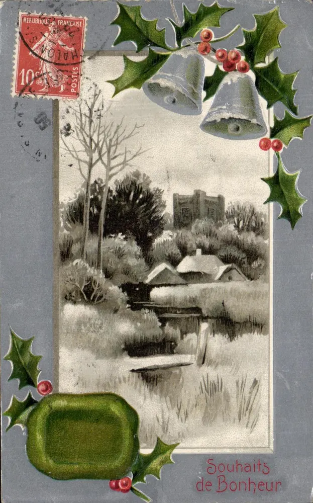 Winterlandschaft — Schloss und Dorf — Verlag nicht sichtbar - Vorderseite