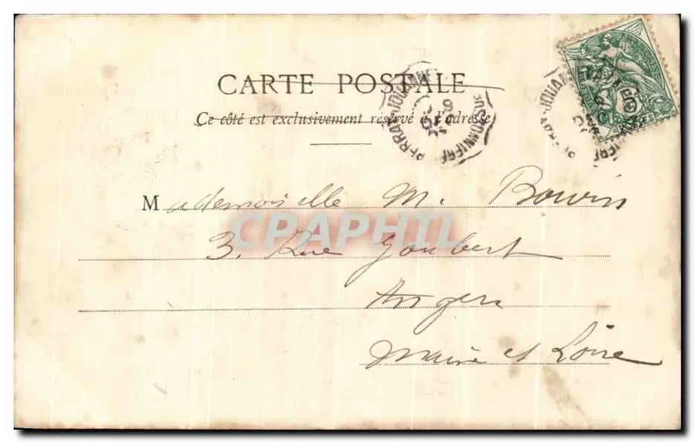 Bibi célibataire — comédien en costume de clown pointant le doigt — éditeur Phototype A. Berberet & Cie, Nancy - Verso