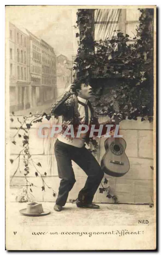 Musiker mit Gitarre — Stadtlandschaft — NED - Vorderseite