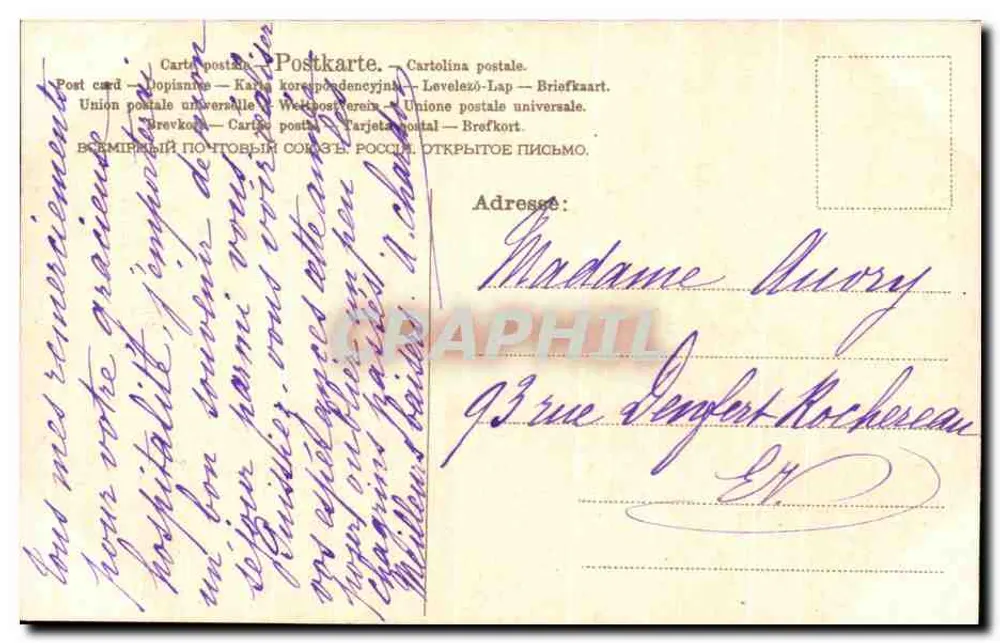 Pensy — Dobrych życzeń 1908 — A.S.M. Nr 24 - Rewers
