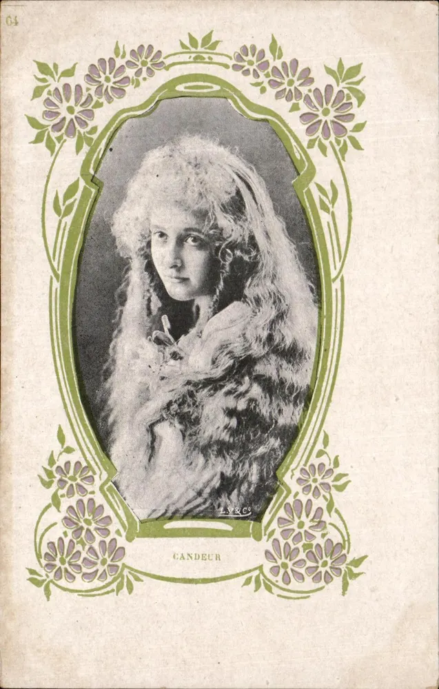 Junge Frau in Pelz — Portrait — Verleger LVR&CO, n° 64 - Vorderseite