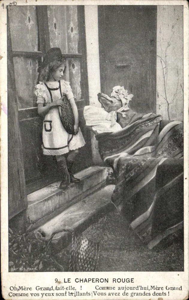Le Chaperon Rouge — scène de la fée aux grandes dents — éditeur C. R. S. PARIS, n°9 - Vorderseite
