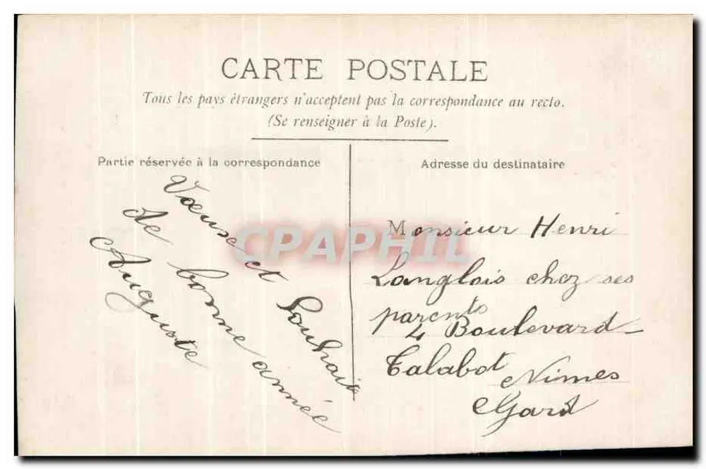 Femme tenant une rose — scène de vœux — éditeur CIRCE, n° 1055 - Rückseite