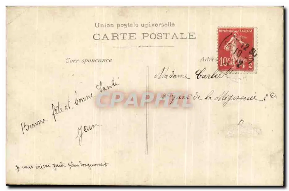 Jungmann in dunkellem Anzug — mit einem Blumenstrauß — Verlag E.B.R. n° 818 - Rückseite