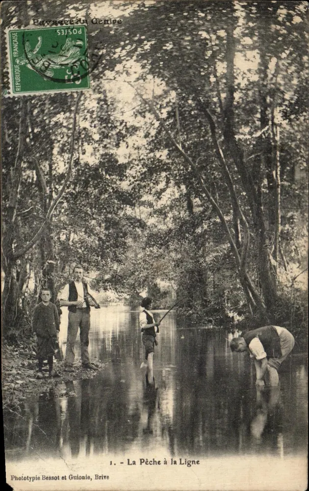 La Pêche à la Ligne — Brive — Phototypie Bessot et Guionie - Frente