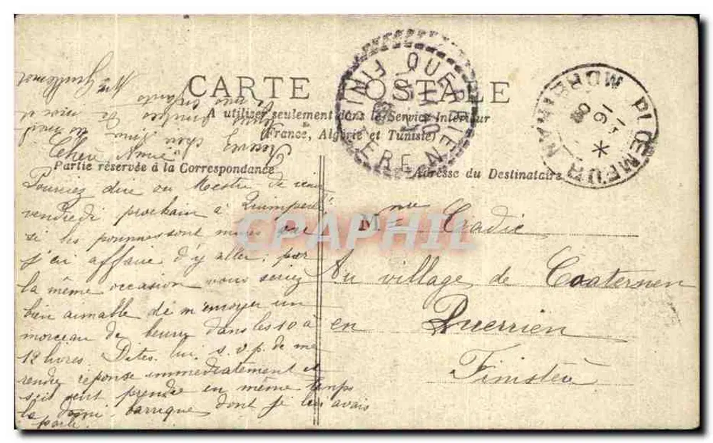 Femme en robe violette cueillant des fleurs — scène de jardin — éditeur Flore, n° 10 - Rückseite