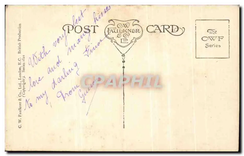 Porträt einer jungen Frau — C.W. Faulkner & Co. Ltd. — Serie 1621 - Rückseite