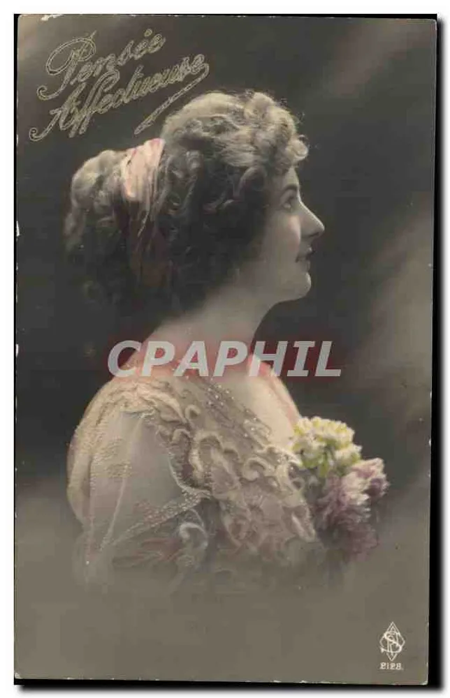 Junge Frau in besticktem Kleid — Porträt — Serie 2128, Verlag S. B. - Vorderseite
