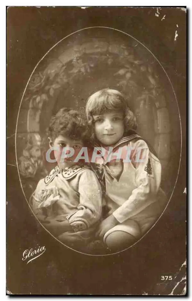 Deux enfants — portrait en ovale — Gloria, n° 375 - Vorderseite
