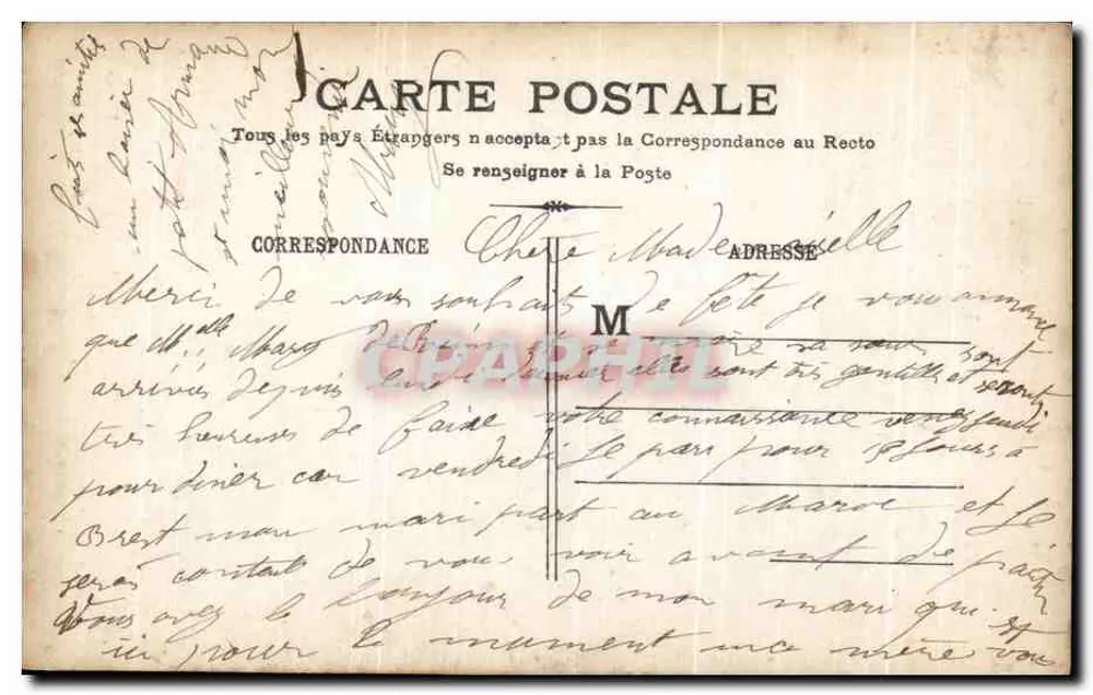 Frau in einem Kleid mit Polka-Dots — gedruckter Text 'Sur votre cœur est leur place' — unbekannter Verlag - Rückseite