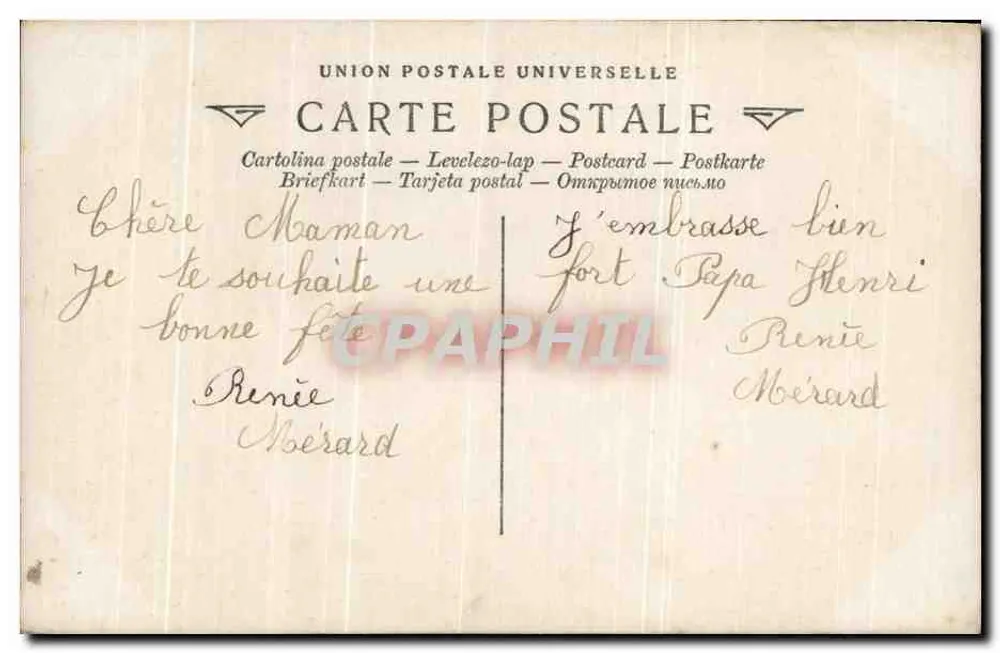 Frau mit Trauben — Sainte-Barbe — unbekannter Verlag, Nr. 210 - Rückseite