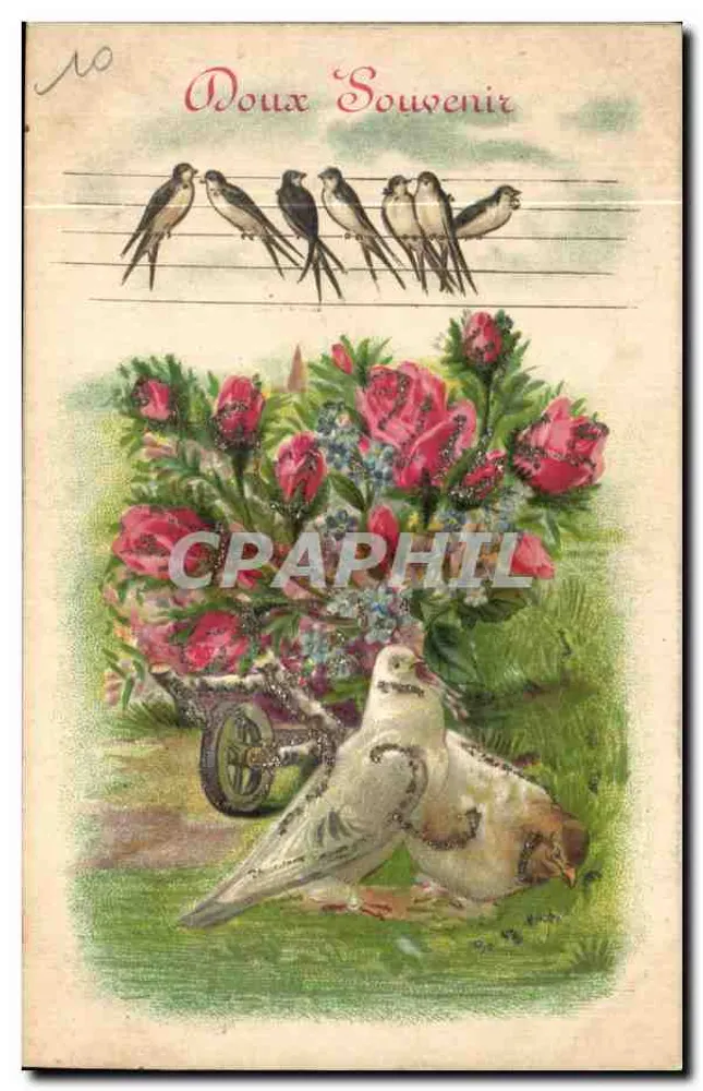 Vögel und Blumen — Zärtliche Erinnerung — Verlag nicht sichtbar - Vorderseite
