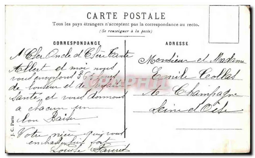 Arranjo de flores — Boa e Feliz Ano — J.C. Paris - Verso