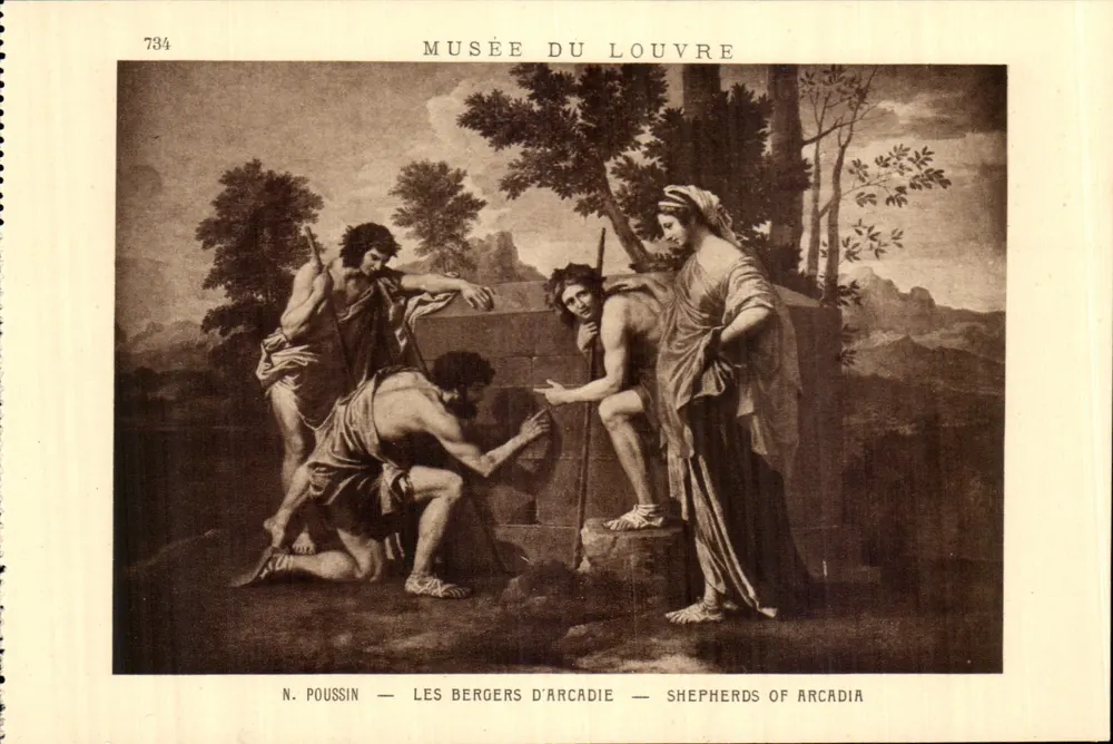 Museu do Louvre — N. Poussin, Os Pastores da Arcádia — edição Braun & Cie, Paris, n° 734 - Frente