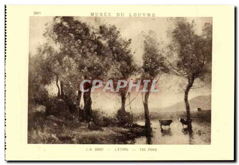 J.-B. Corot — Jezioro — The Pond — Muzeum Louwra — n° 2807 - Awers