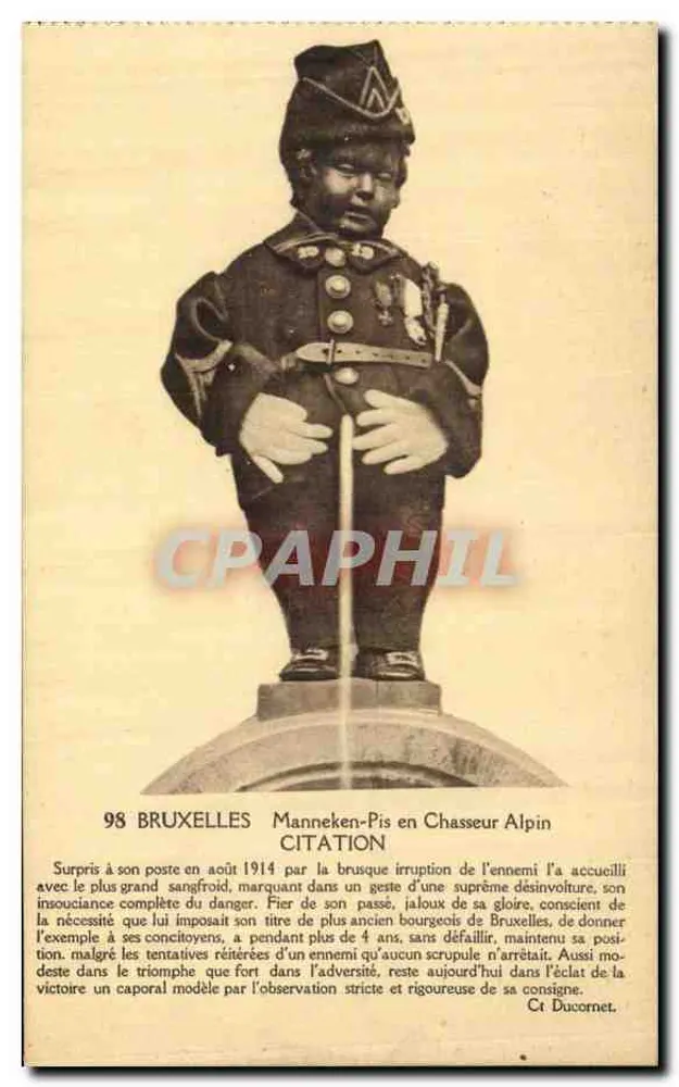 Manneken-Pis als Alpinjäger — Brüssel — Phototype A. Dohmen, Brüssel - Vorderseite