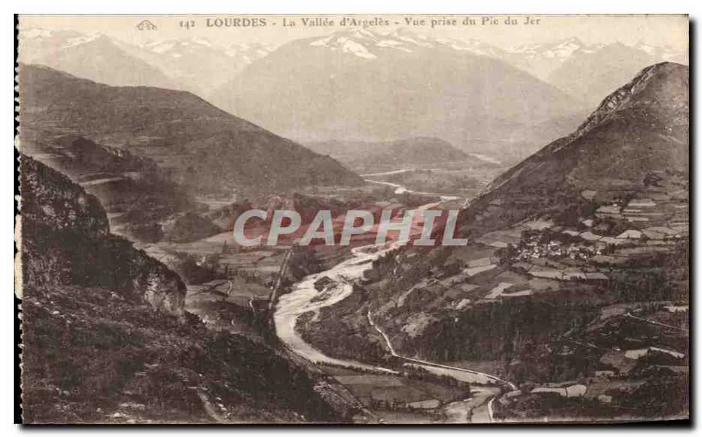 Lourdes - La Vallée d'Argelès - Vue prise du Pic du Jer - Recto