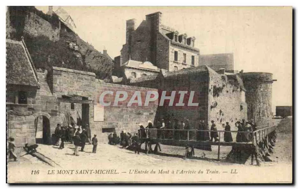 Le Mont Saint-Michel — Der Eingang zum Berg bei Ankunft des Zuges — LL - Vorderseite