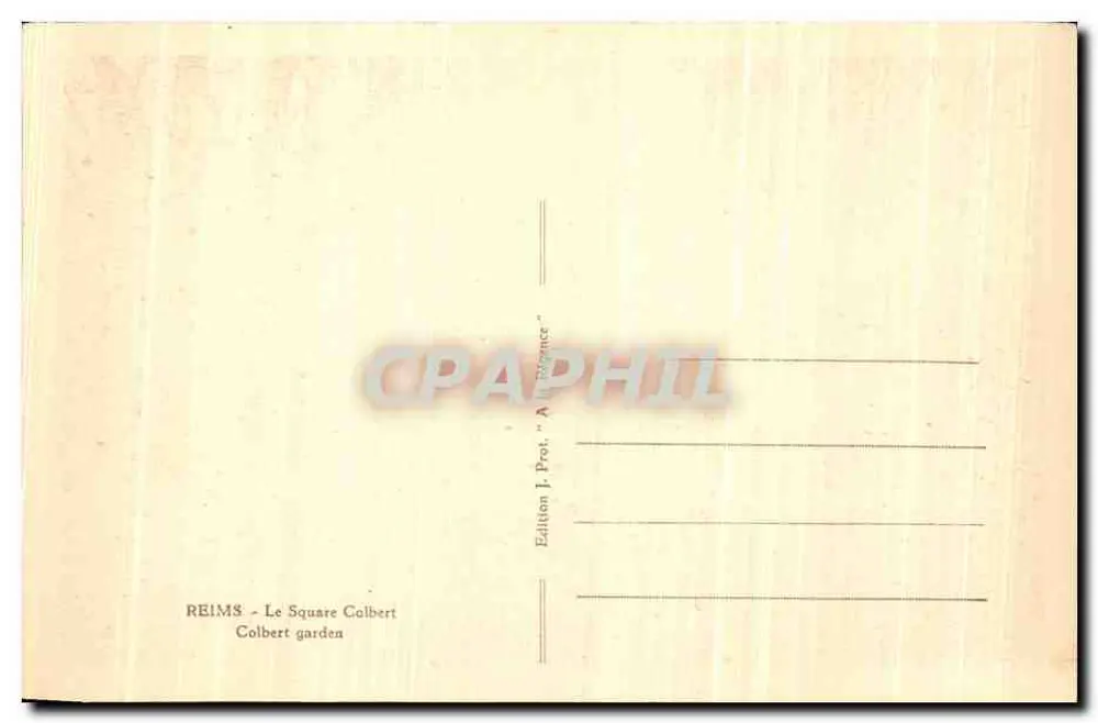 Reims - Praça Colbert — Edição J. Prot, 'A la France' - Verso