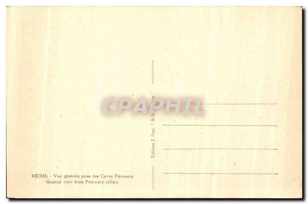 Reims — Allgemeine Ansicht vom Pommery-Keller — Édition J. Prot - Rückseite
