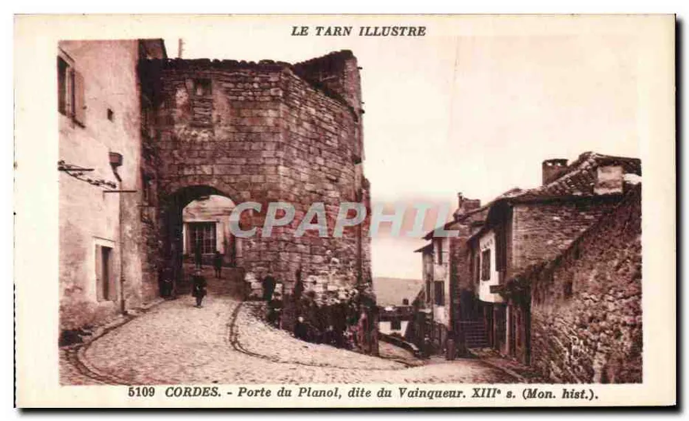 Cordes - Porte du Planol, genannt Vainqueur — 13. Jh. (Mon. hist.) — Tarnaise Phototype, Paux - Albi - Vorderseite