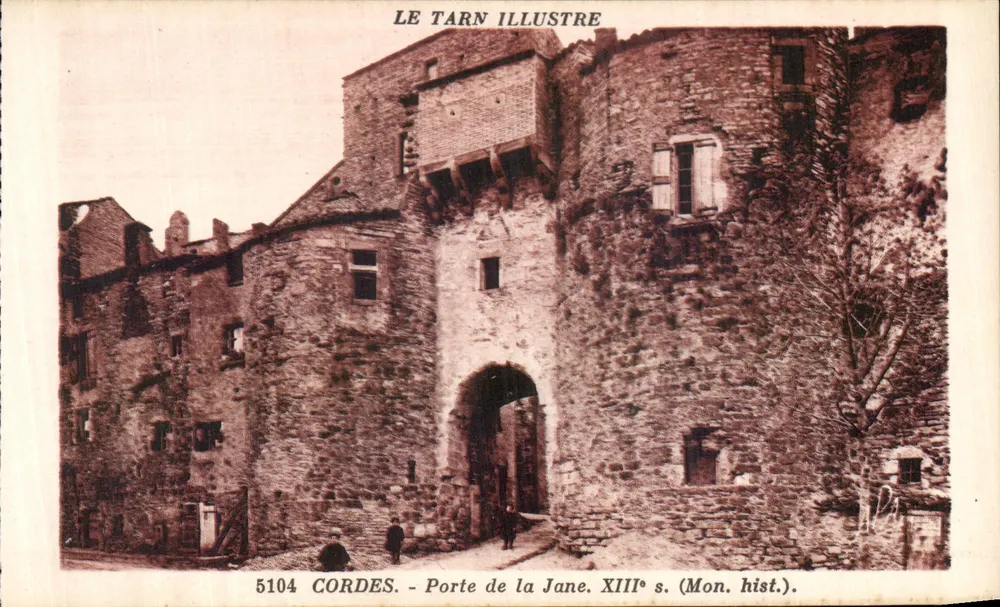 Cordes-sur-Tarn — Porta da Jane, XIIIº século (Monumento Histórico) — LE TARN ILLUSTRÉ, n° 5104 - Frente