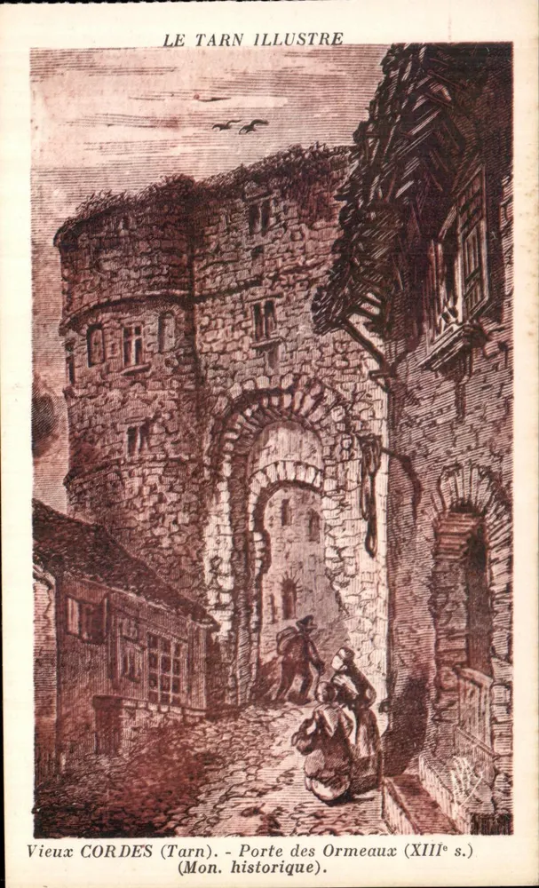 Vieux Cordes (Tarn) — Porte des Ormeaux (século XIII) — LE TARN ILLUSTRÉ - Frente