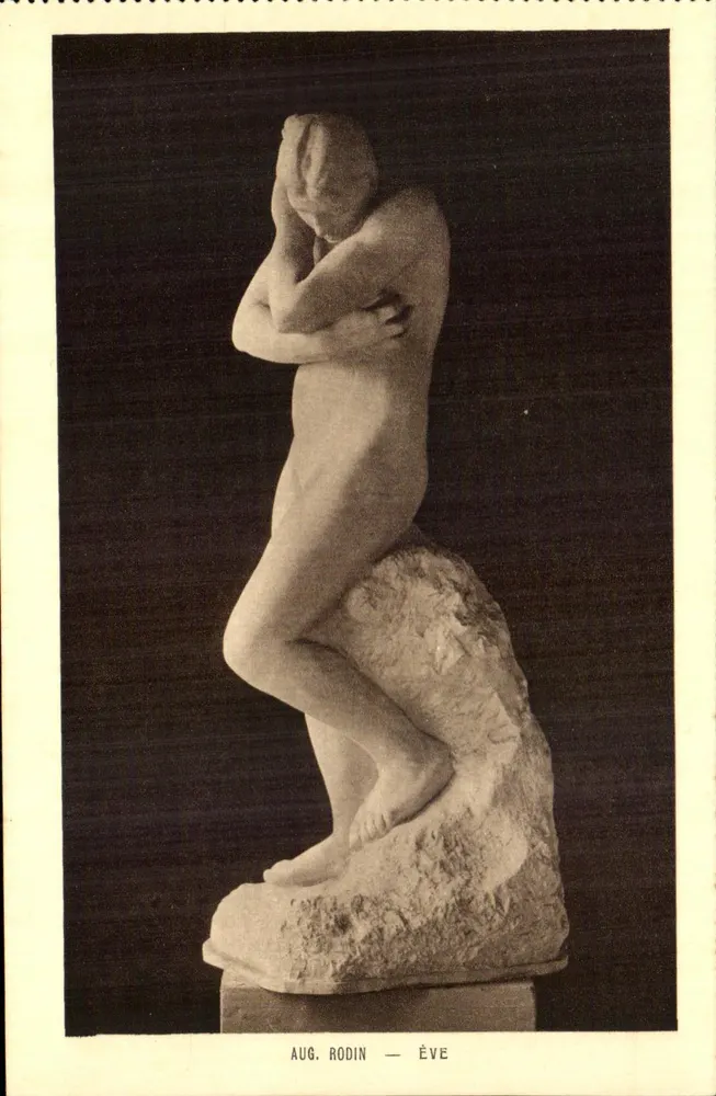 Escultura de Auguste Rodin — Éve — editor BRAUN & Cie, Paris, n° 3186 - Frente