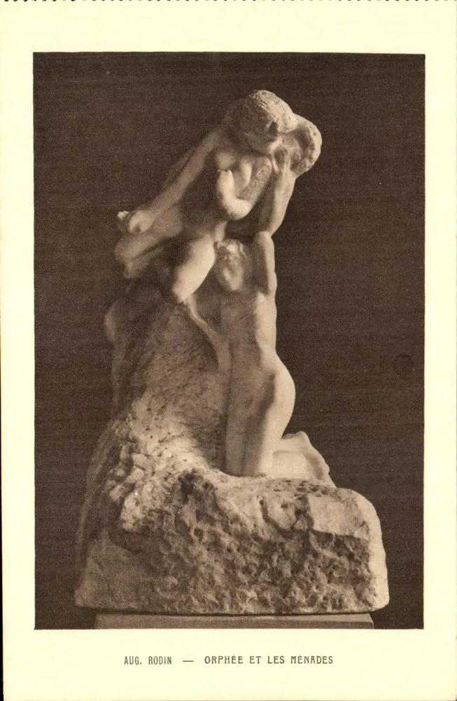 Orfeu e as Mênades — escultura de Auguste Rodin — editada por Braun & Cie, Paris - Frente