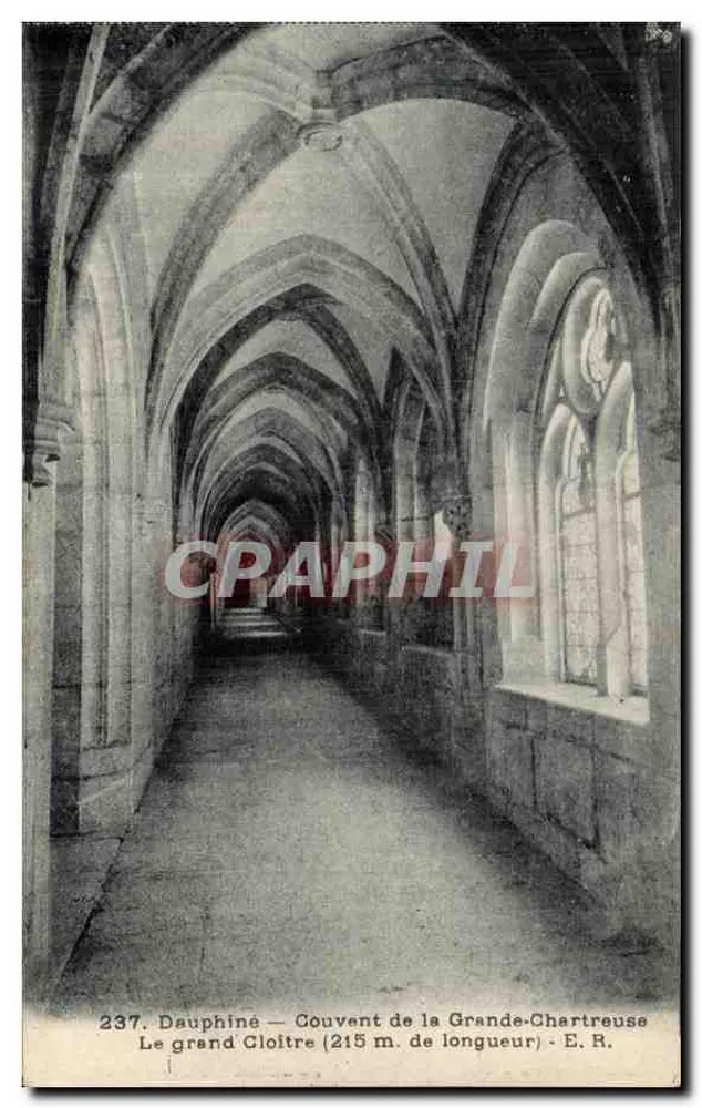 Dauphiné — Convento da Grande-Chartreuse — O grande Claustro (215 m. de comprimento) — E.R. - Frente