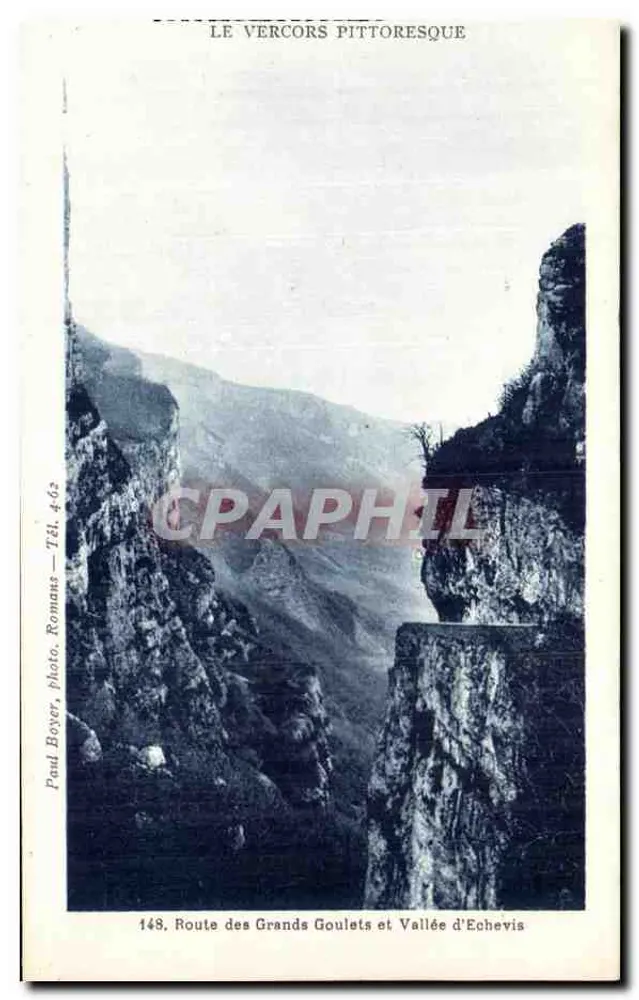 Der malerische Vercors — Route des Grands Goulets und Vallée d'Echevis — Paul Boyer, Foto. Romans, Tel. 462 - Vorderseite