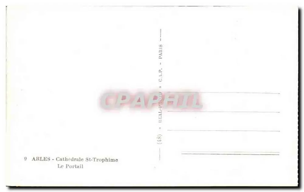 Arles - Kathedrale Saint-Trophime - Der Portal — Verlag C.A.P. Paris, Nr. 9 - Rückseite