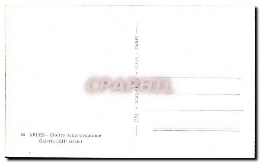 Arles - Cloître Saint-Trophime — XIIe siècle — C.A.P. n°48 - Verso