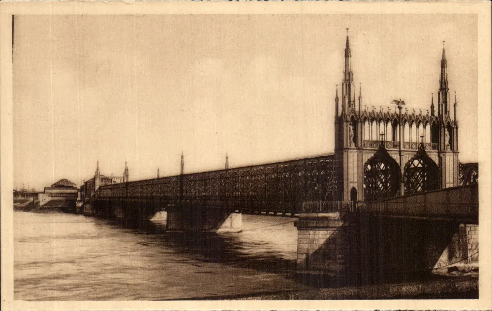 Straßburg — Eisenbahnbrücke über den Rhein — Verleger Félix Laib - Vorderseite