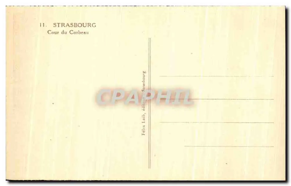 Estrasburgo — Cour du Corbeau — editor Félix Loub - Verso