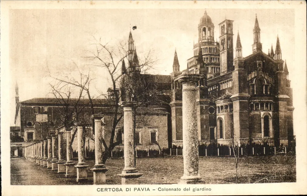 Certosa di Pavia — Colonnato del giardino — unbekannter Verleger - Vorderseite