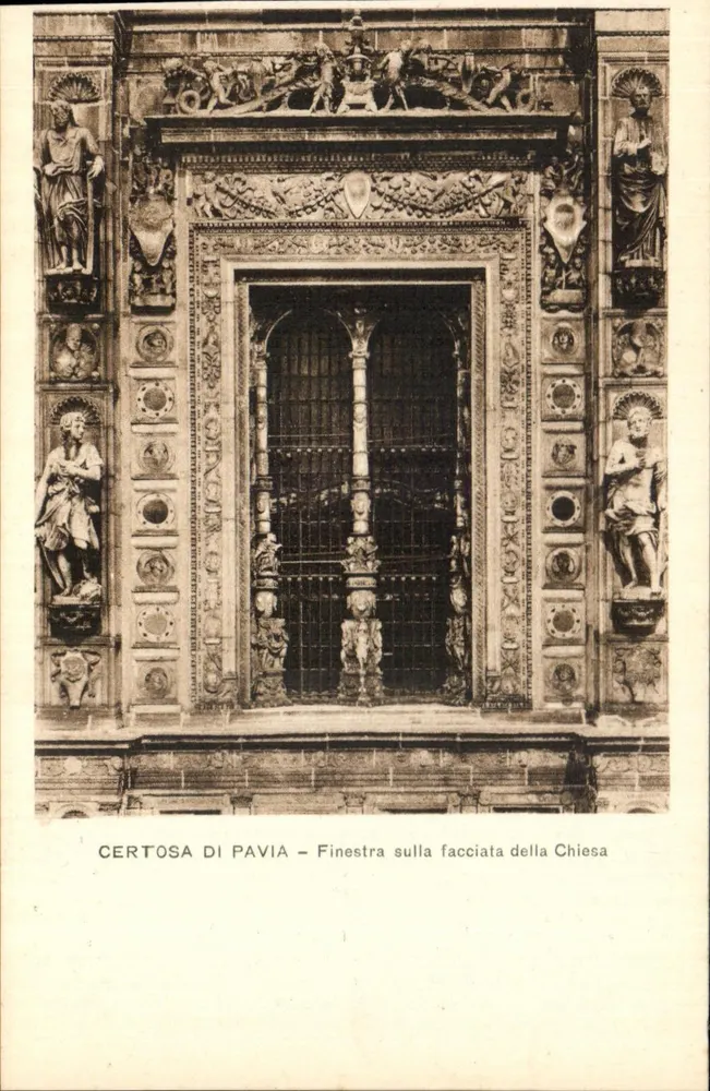 Certosa di Pavia — Fenster der Kirchenfassade — Verleger unbekannt - Vorderseite