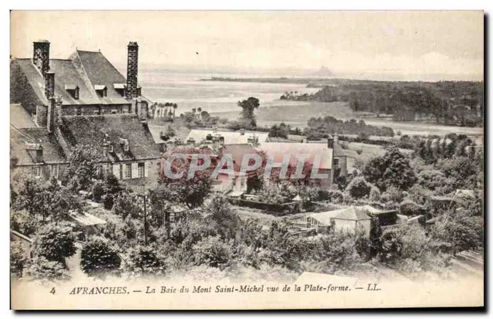 Avranches — Die Bucht des Mont Saint-Michel von der Plattform aus gesehen — LL. - Vorderseite
