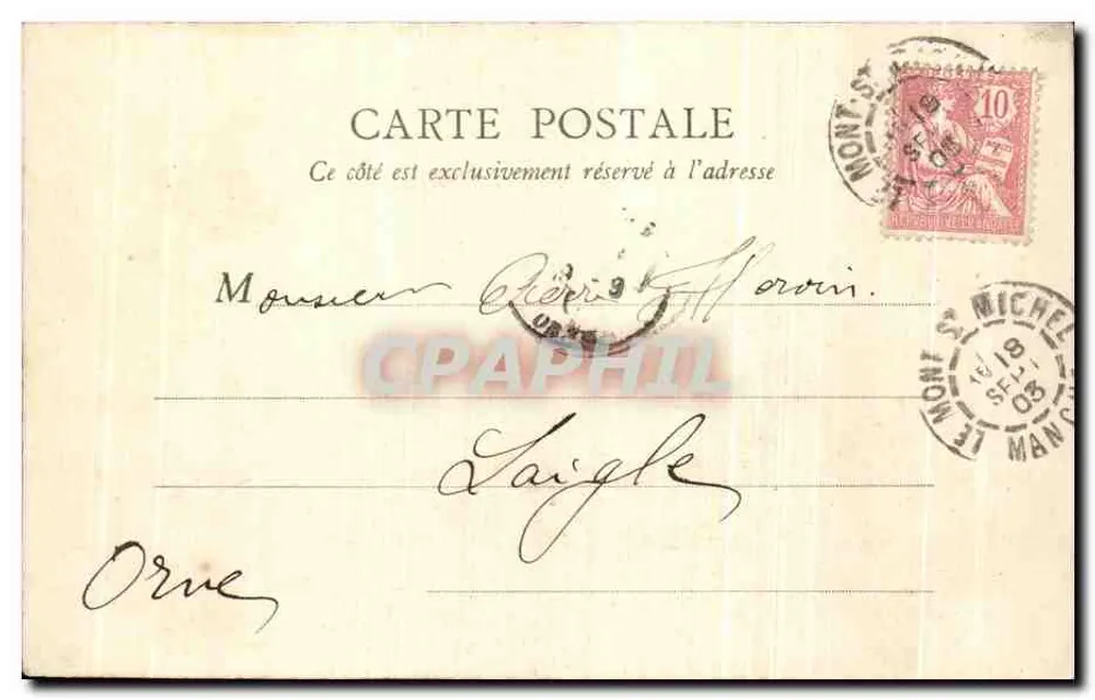 Mont Saint-Michel — Südseite, von der Digue aus gesehen — B.F., Paris - Rückseite