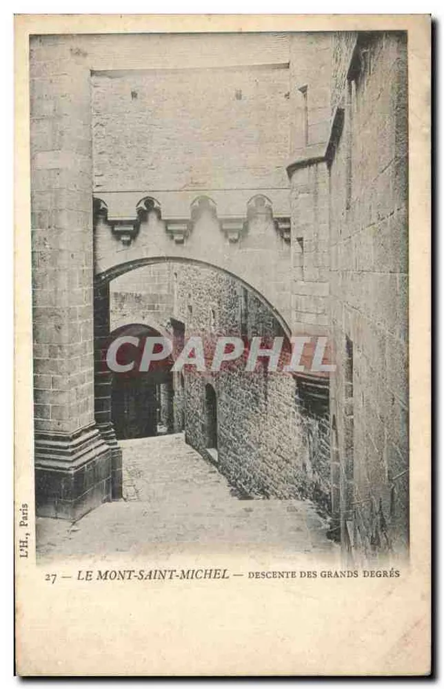Mont Saint-Michel — Abstieg der Großen Stufen — L.H. Paris, Nr. 27 - Vorderseite