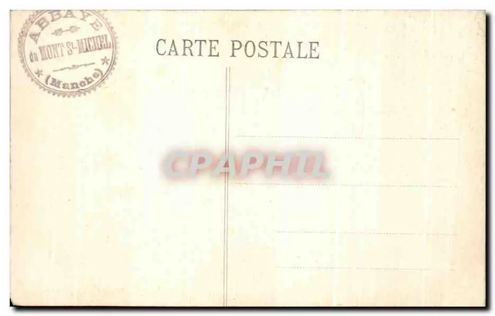 Mont Saint-Michel — Abtei — Rittersaal — Platinogravur L.L. Paris - Rückseite