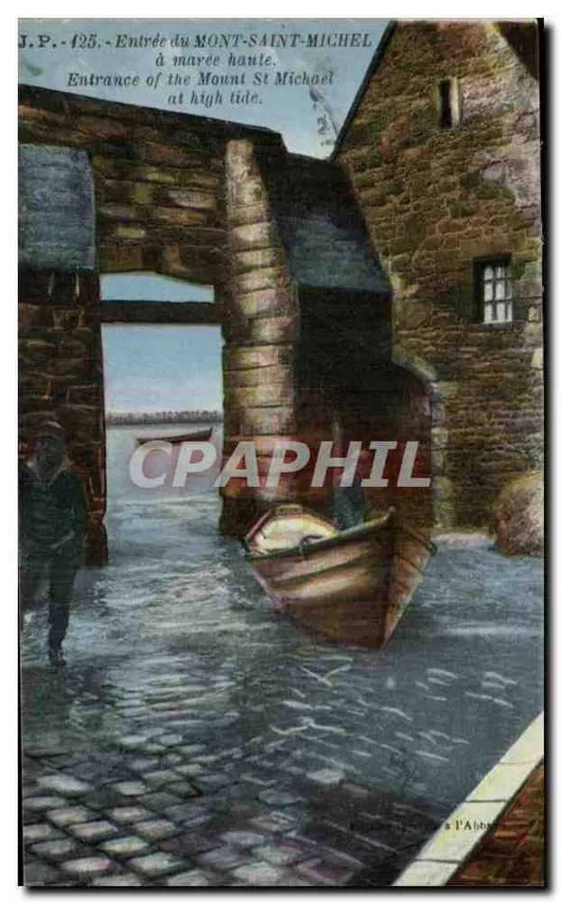Entrada del Mont-Saint-Michel a marea alta — J.P. n°125 - Anverso