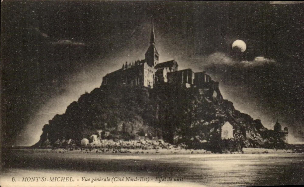 Mont-Saint-Michel — Allgemeiner Blick (Nordosten) — Nachtleuchteffekt - Vorderseite