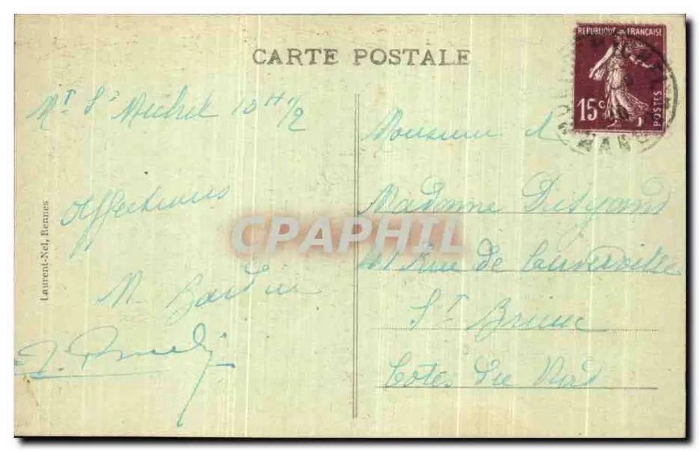 O Mont-Saint-Michel - Lado Sul — edição Laurent-Nol, n°1259 - Verso