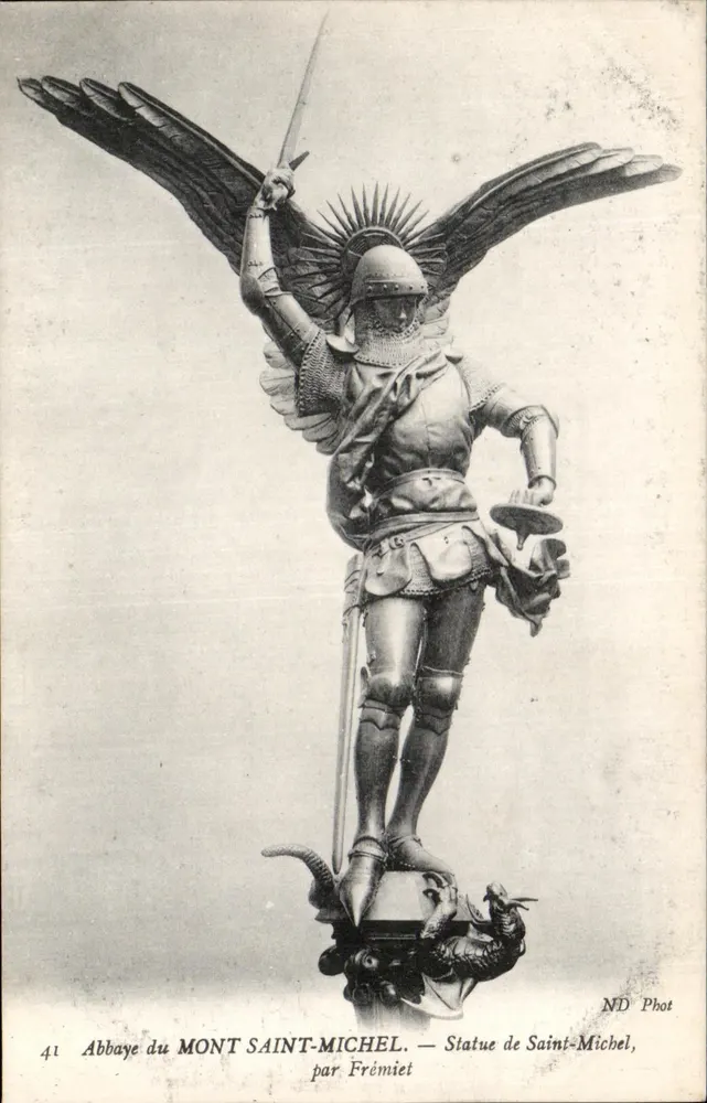 Abtei von MONT SAINT-MICHEL — Statue des Michaels, von Frémiet - Vorderseite