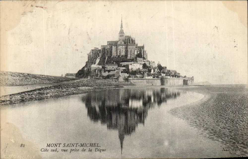 Mont Saint-Michel — Blick von der südlichen Seite von der Digue — ND Phot. - Vorderseite