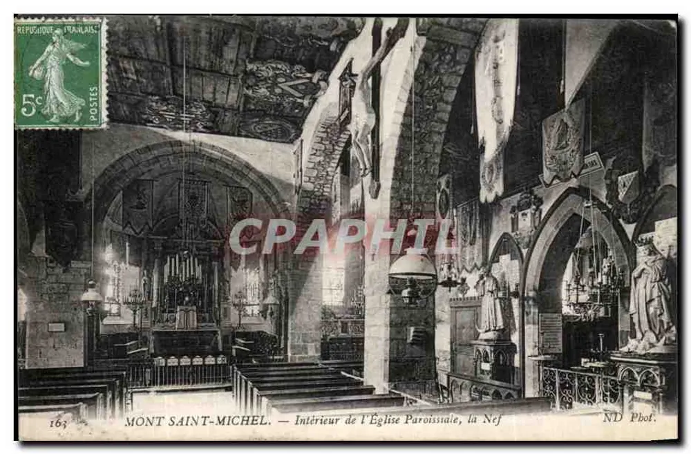 Mont Saint-Michel — Innenansicht der Kirchennef — ND Phoï. - Vorderseite