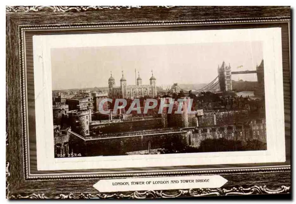 London, Tower of London und Tower Bridge — The Rapid Photo Printing Co., Ltd., London, Nr. P&F 2374 - Vorderseite